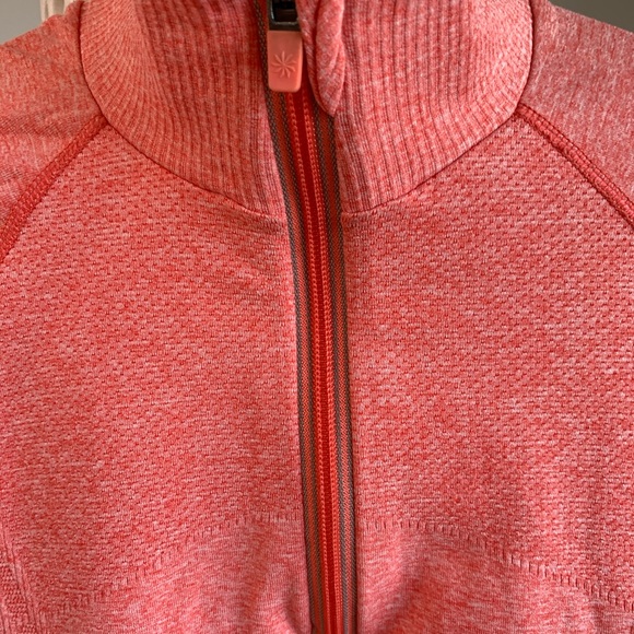 Athleta Fast Track Half Zip Top Rushed. Coral. XS - Picture 6 of 9
